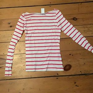 Chance cotton gauze striped tee M NWT